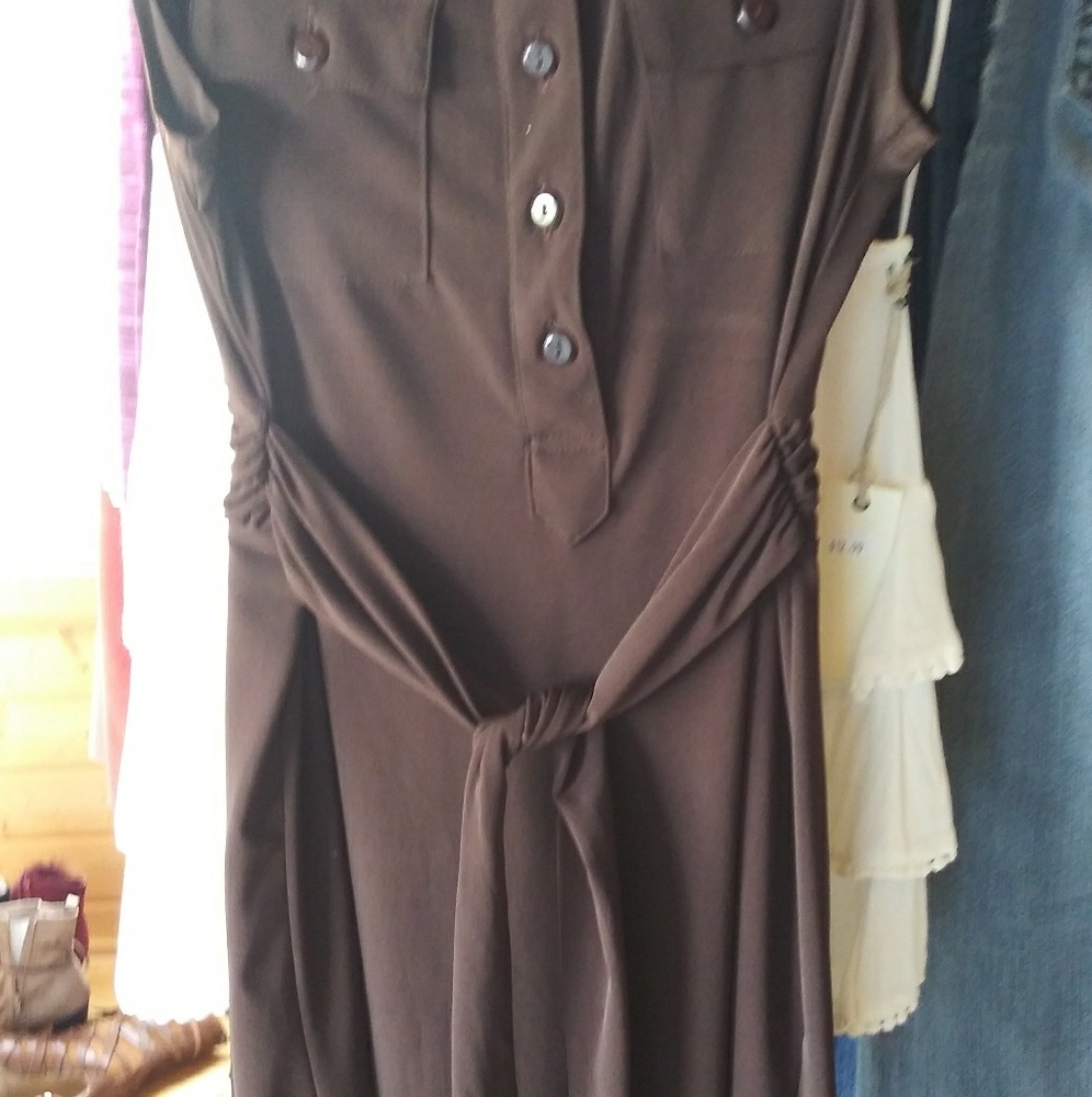 New Brown Dress Tie Back